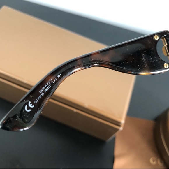 euc authentic Gucci large brown horsebit bamboo sunglasses w box case 90s Y2K - Picture 6 of 9